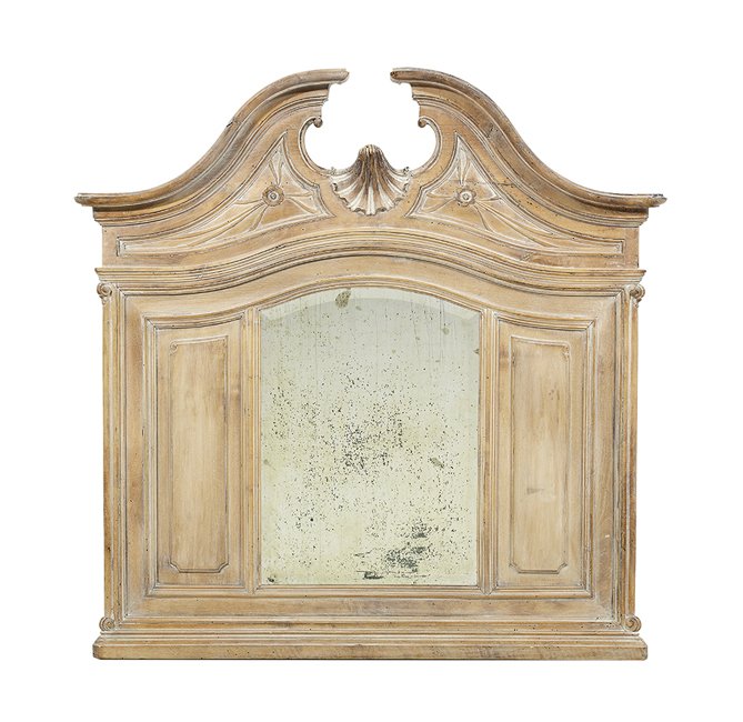 Italian Rococo-Style Pickled Walnut Mirror (1 of 1)
