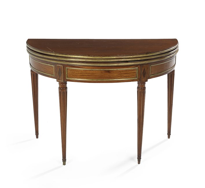 Louis XVI-Style Mahogany Triple-Top Games Table (1 of 1)