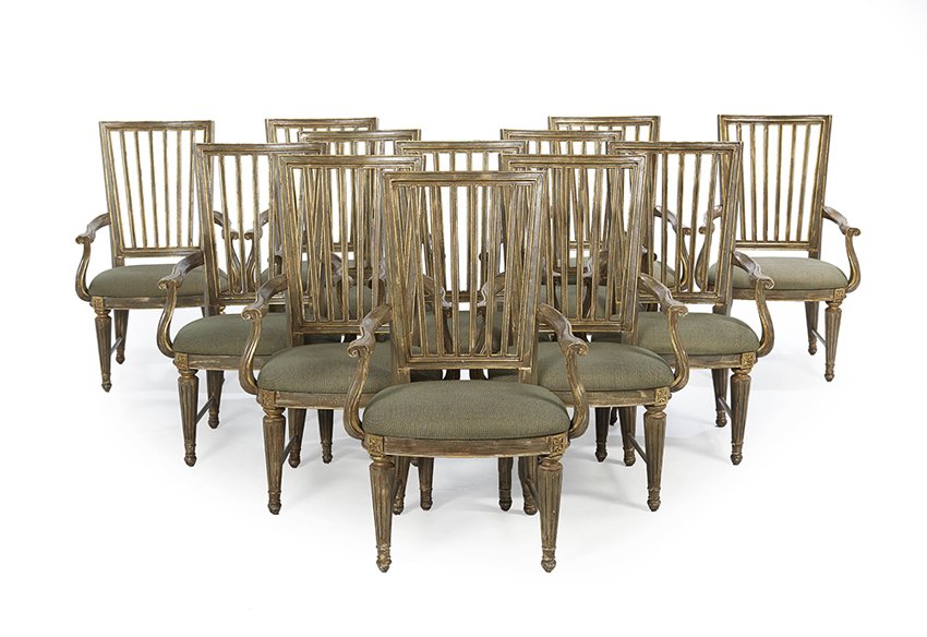 Twelve Louis XVI-Style Polychrome Armchairs (1 of 2)