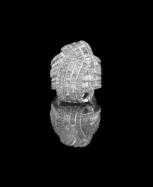 14 Kt. White Gold and Diamond Dinner Ring (1 of 1)