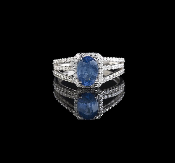 14 Kt. Gold, Natural Sapphire and Diamond Ring (1 of 1)