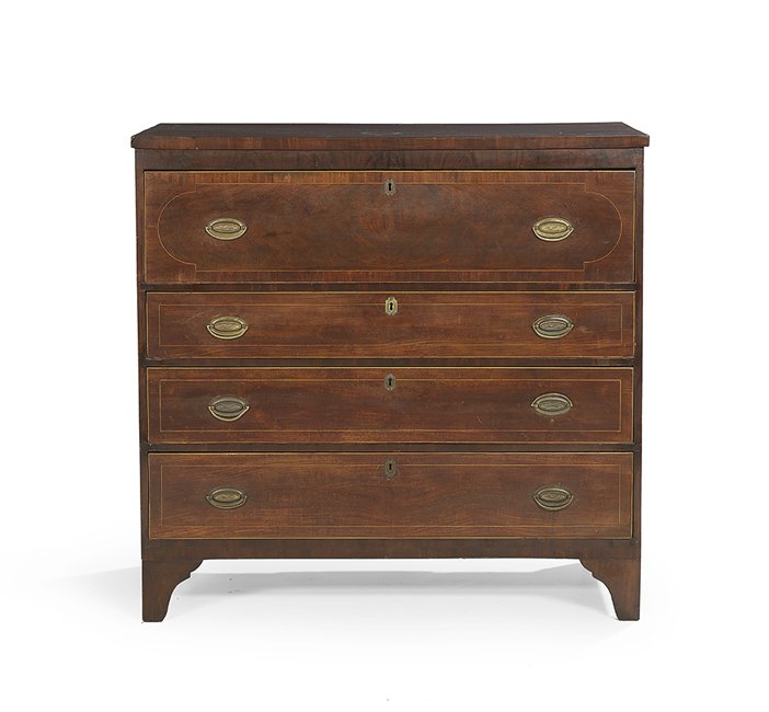 American Federal String-Inlaid Mahogany Chest (1 of 2)