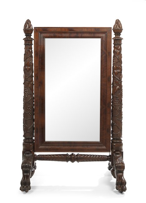 American Late Classical Revival Cheval Mirror (1 of 1)