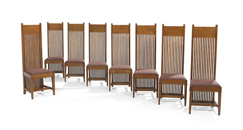 9 Pc. Wright-Style Quarter-Sawn Oak Dining Set (1 of 4)