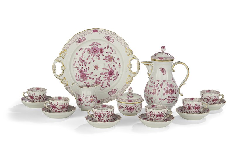 16 Pc. Meissen "Indische Malerei" Coffee Set (1 of 1)