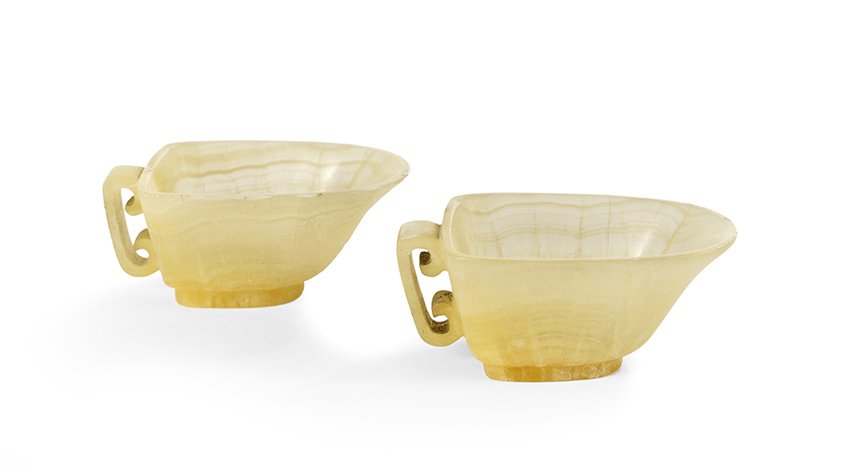 Pair of Chinese Hardstone Libation Cups (1 of 1)