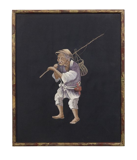 Pair of Japanese Needlework Pictures (1 of 2)