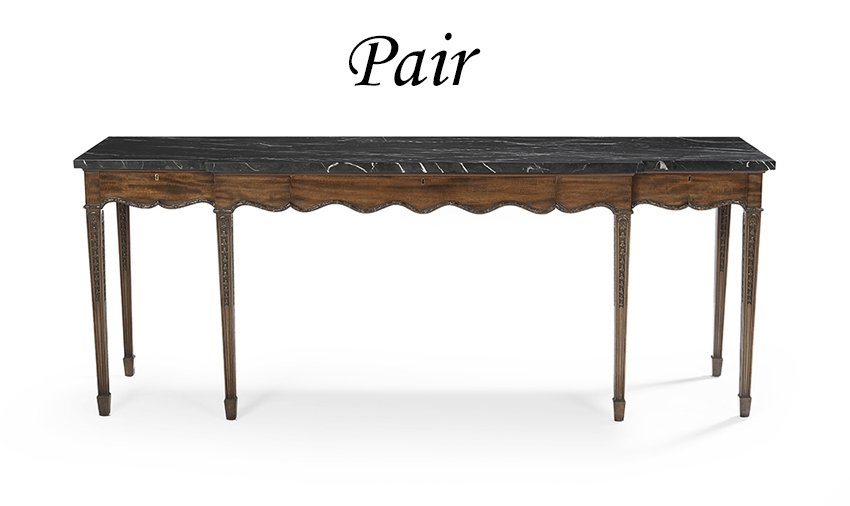 Pair of Georgian-Style Marble-Top Side Tables (1 of 1)