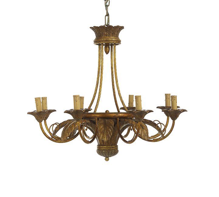 Regency-Style Painted and Parcel-Gilt Chandelier (1 of 1)