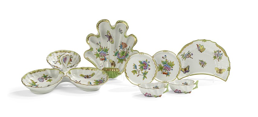 Seven Pieces of Herend "Victoria" Porcelain (1 of 2)