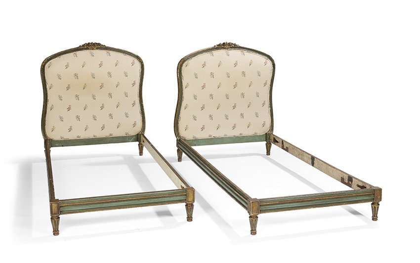 Pair of Louis XVI-Style Parcel-Gilt Twin Beds (1 of 1)