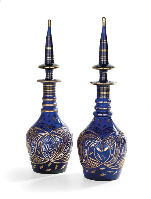 Pair of Middle Eastern Glass Decanters (1 of 1)