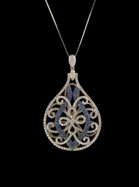 18 Kt. Gold, Sapphire and Diamond Pendant (1 of 1)
