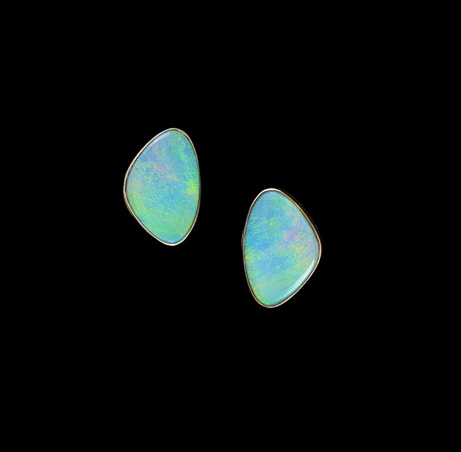 14 Kt. Gold, Sterling Silver and Opal Earrings (1 of 1)