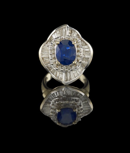 14 Kt. Gold, Sapphire and Diamond Ballerina Ring (1 of 1)