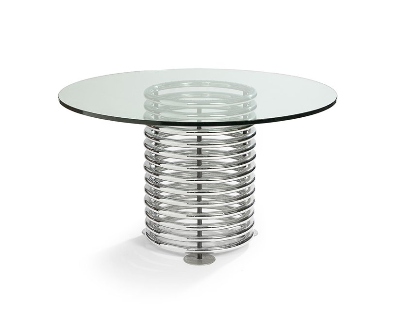 Contemporary Chromed Steel and Glass Side Table (1 of 1)