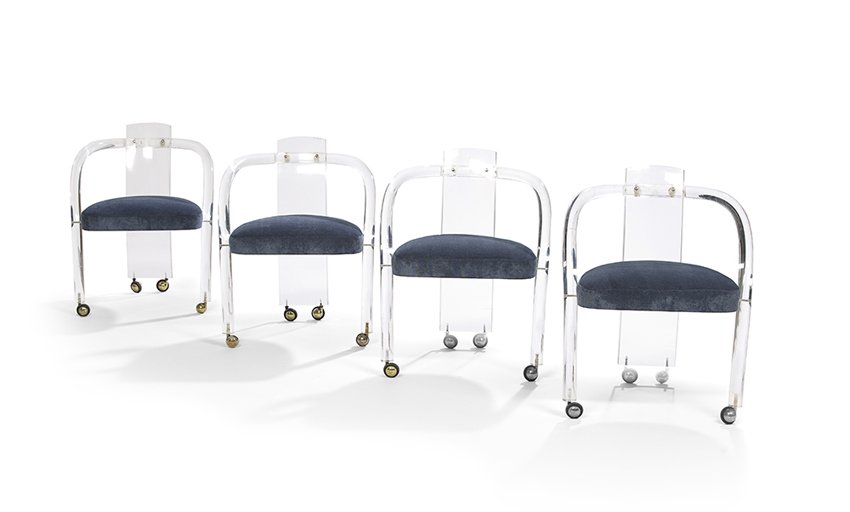 Suite of Four Vintage Lucite Armchairs (1 of 1)