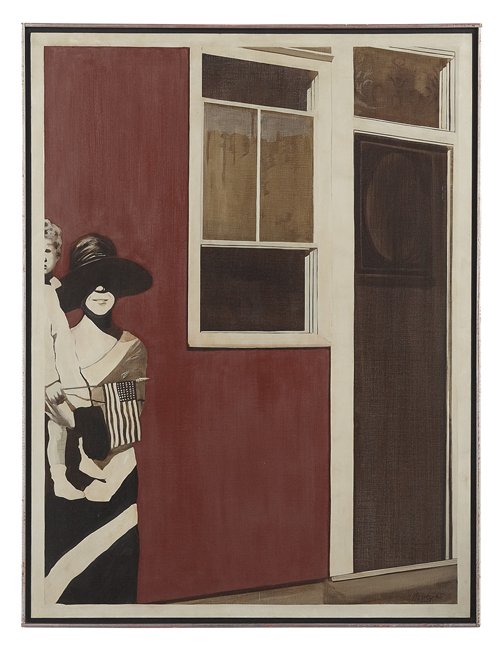 Robert Harvey (American, b. 1924): Robert Harvey (American, b. 1924), "Visiting Maud on Memorial Day", 1965, oil on canvas, signed and dated lower right, titled on stretcher, verso with "The North Carolina Museum of Art, Raleigh, N.C."