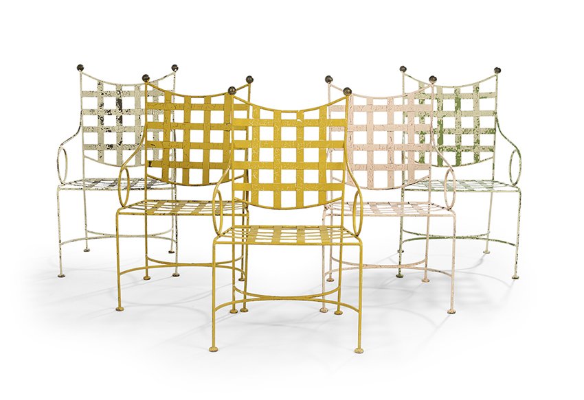 Five Italian Wrought Iron Garden Armchairs (1 of 2)