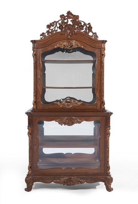 Rococo Revival Mahogany Vitrine (1 of 4)