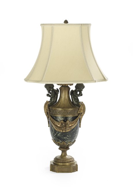 French Bronze and Marble Urn-Form Lamp (1 of 1)