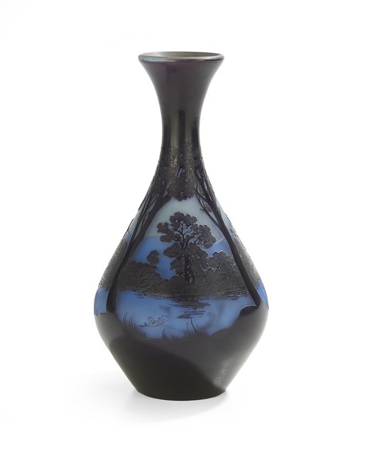 Unusual Emile Galle Cameo Glass Vase (1 of 3)