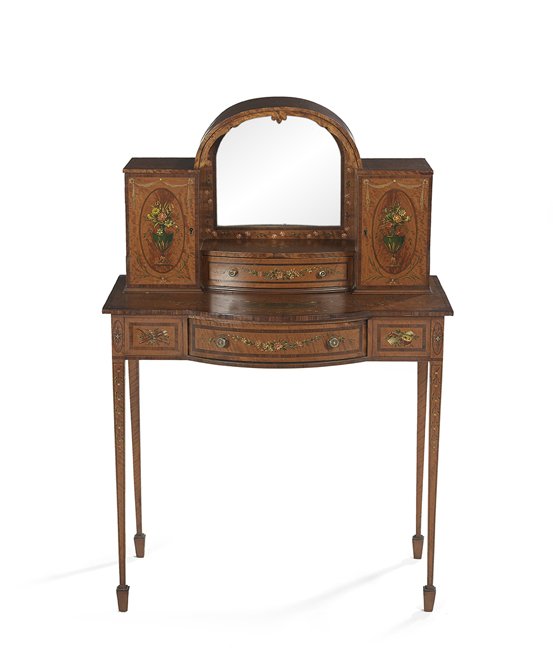 Edwardian Satinwood and Polychrome Dressing Table (1 of 3)