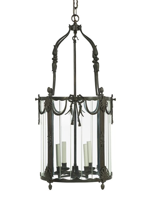 French Neoclassical-Style Bronze Lantern (1 of 1)