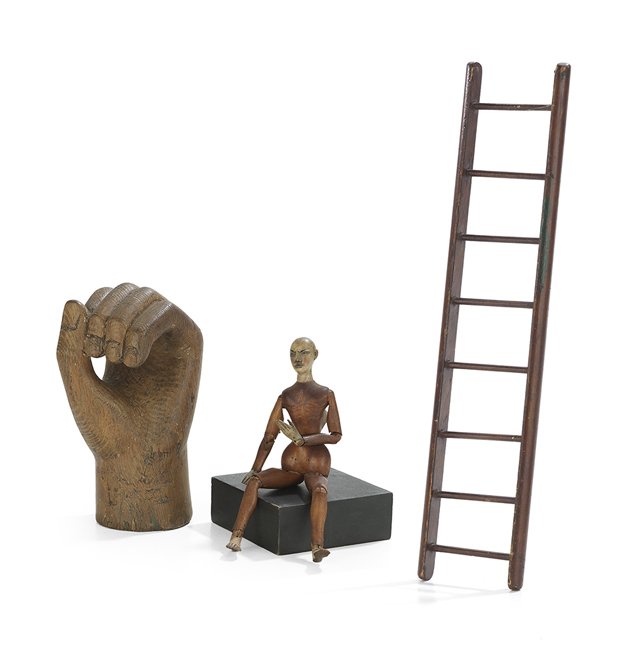 Three Antique Carved Pine Artist's Models (1 of 1)