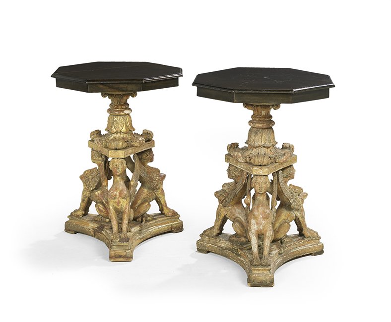 Pair of Italian Empire Giltwood Center Tables (1 of 1)
