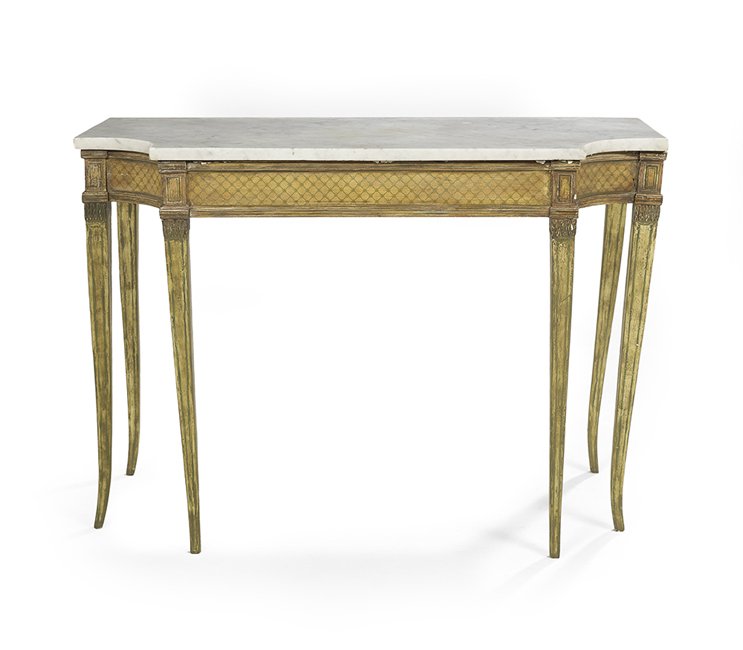 Italian Neoclassical Marble-Top Side Table (1 of 1)
