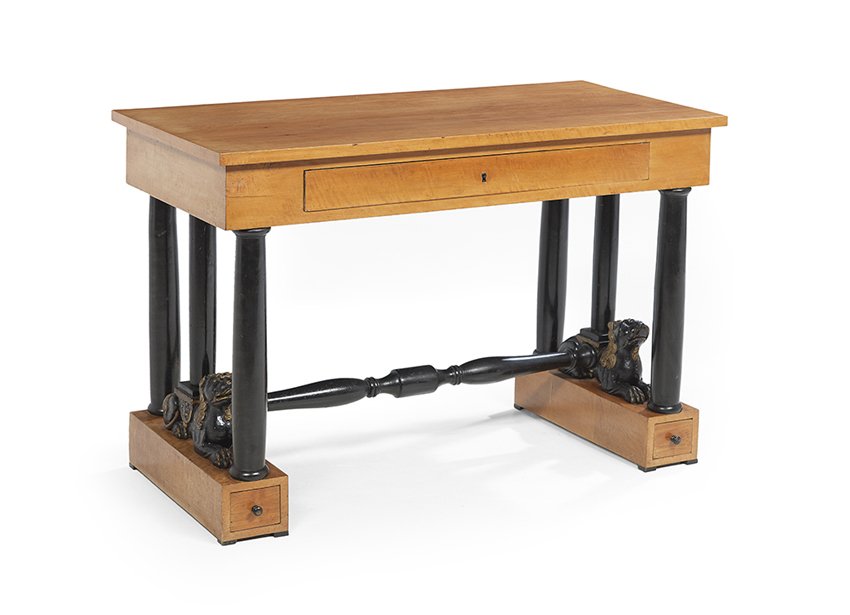 Biedermeier-Style Blonde Fruitwood Side Table (1 of 2)