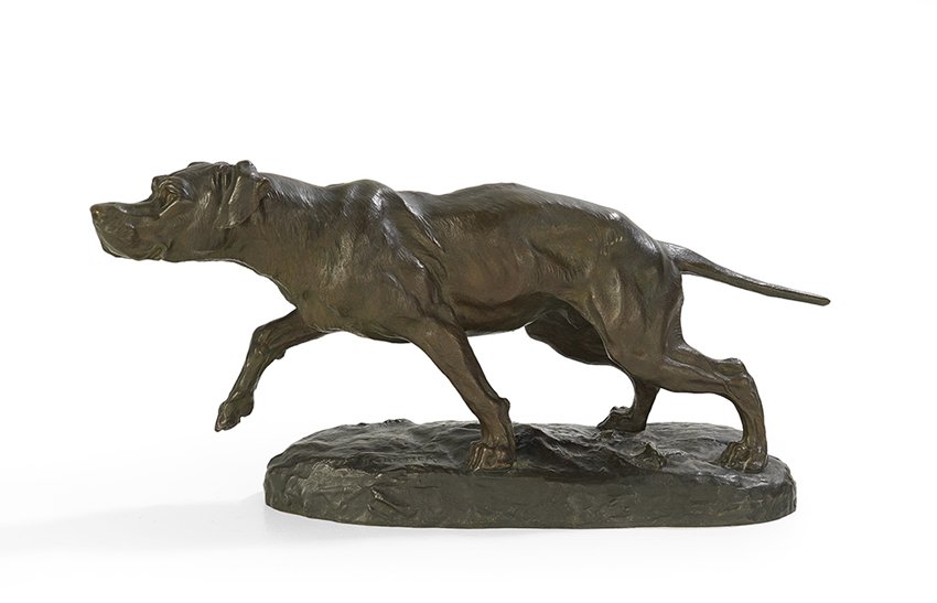 French Patinated Bronze of "Pointer on the Scent" (1 of 1)