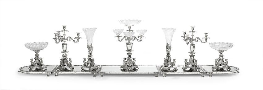 Monumental 12-Piece Silverplate Surtout de Table (1 of 4)