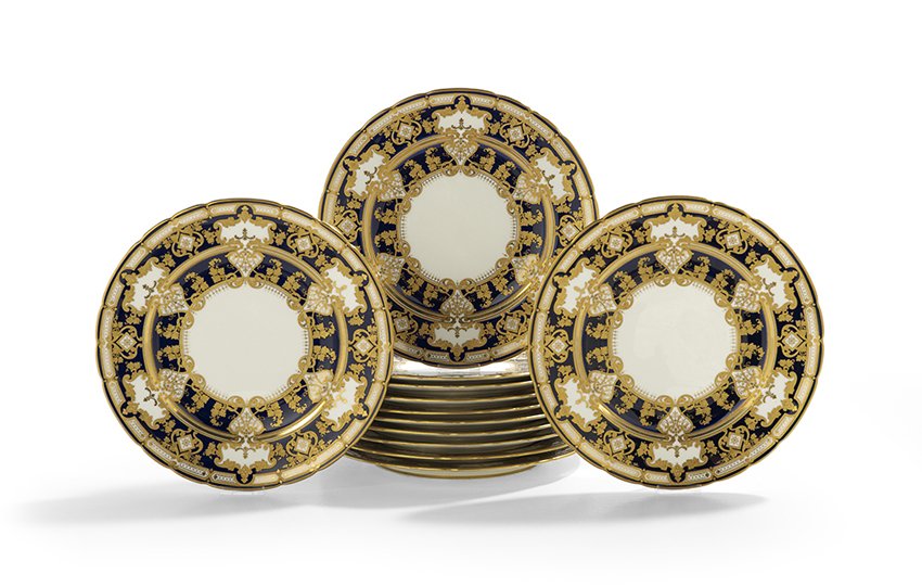 12 Royal Crown Derby Dinner Plates (1 of 2)