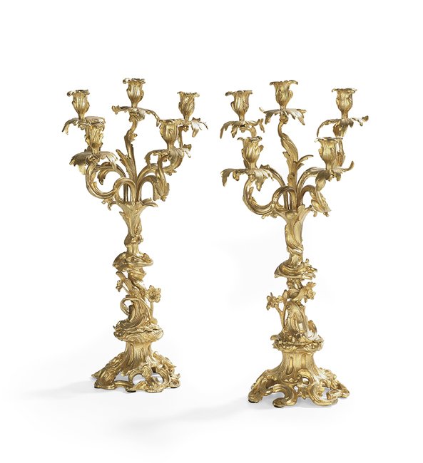 Pair of French Gilt-Bronze Candelabra (1 of 1)