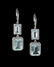 Pair of Silver, Aquamarine and Diamond Earrings