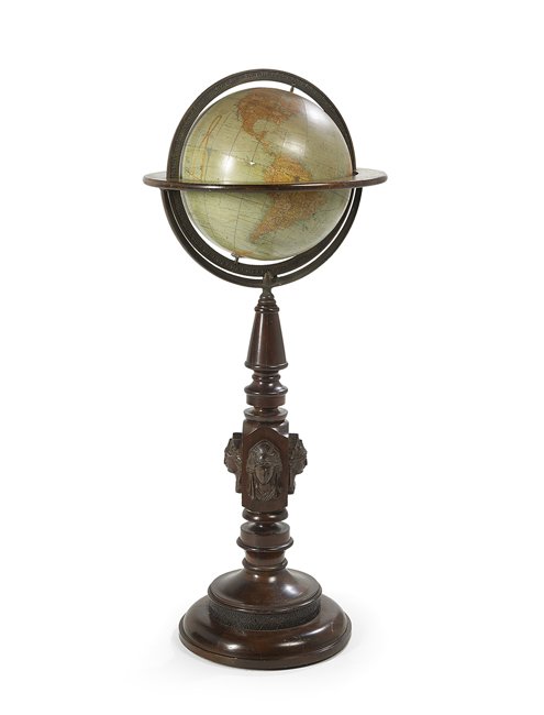 American Renaissance Revival Walnut Globe Stand (1 of 2)