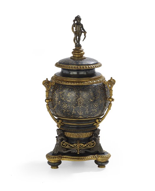 French Renaissance-Style Bronze Covered Urn (1 of 2)