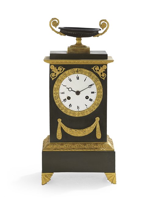 French Restauration Bronze Mantel Clock (1 of 2)