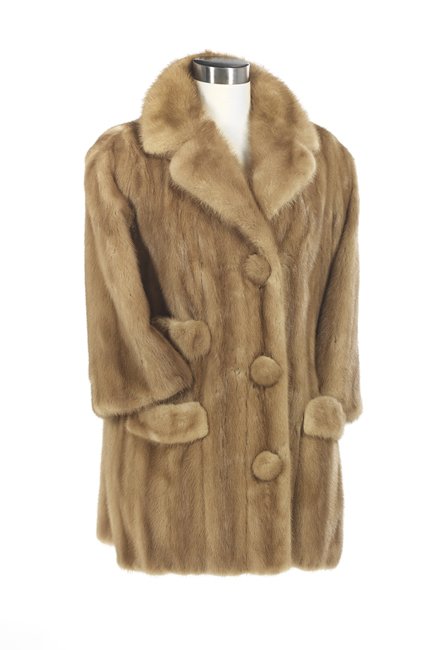 Vintage Blond Mink Three-Quarter Coat (1 of 1)