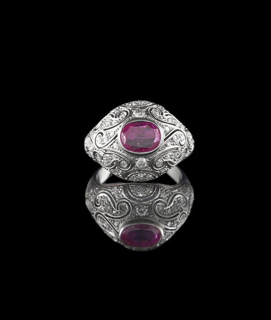 18 Kt./Yellow Gold, Ruby and Diamond Ring (1 of 1)