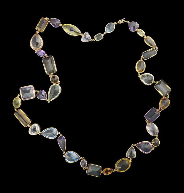 18 Kt. Gold and Multicolored Stone Necklace (1 of 1)