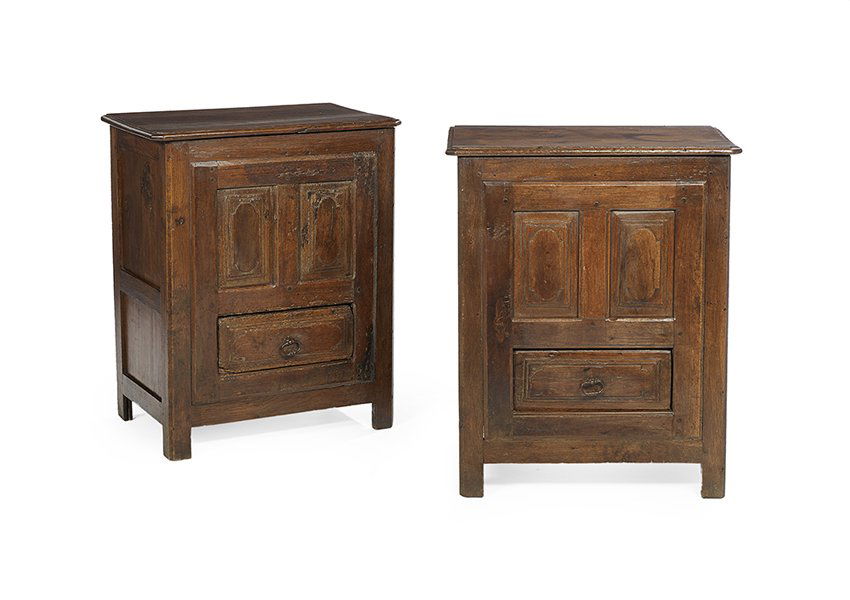 Pair of Provincial Oak Cabinets (1 of 1)