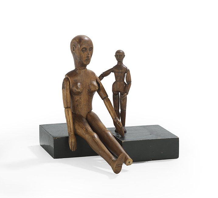 Two Antique Continental Pine Artist's Lay Figures (1 of 1)