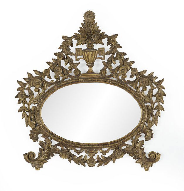 Louis XVI-Style Giltwood Overmantel Mirror (1 of 1)
