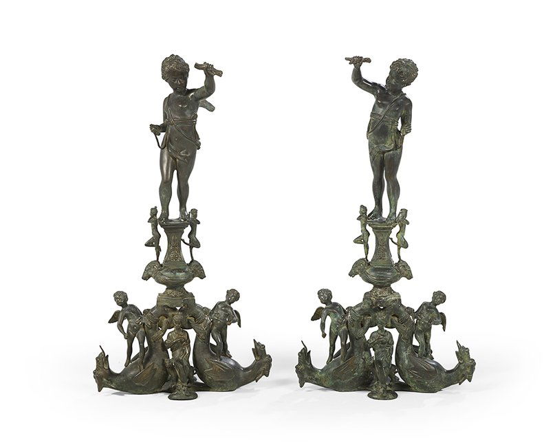 Pair of Italian Renaissance-Style Andirons (1 of 1)