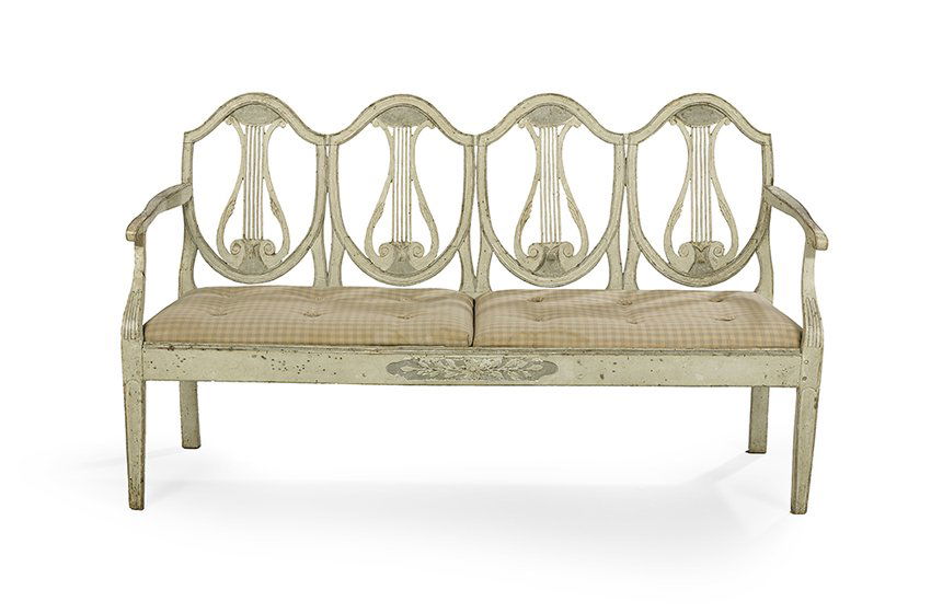 Continental Neoclassical Polychrome Settee (1 of 2)