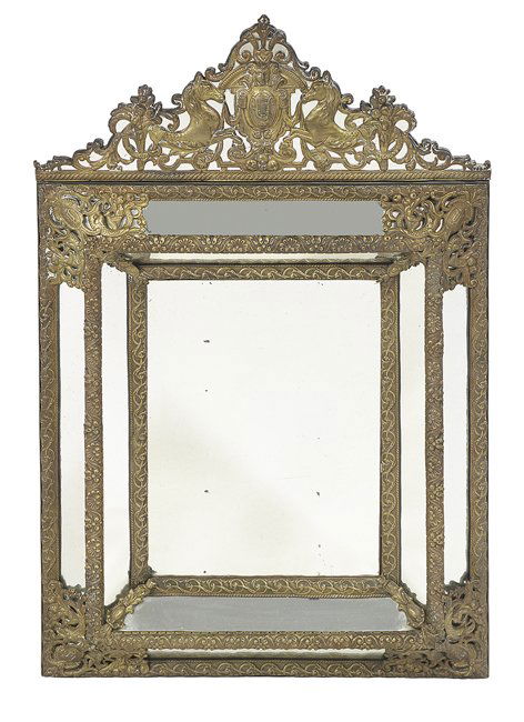 Dutch or Flemish Baroque-Style Brass Mirror (1 of 1)