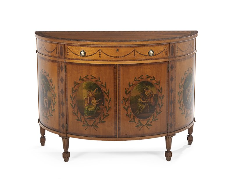 Edwardian-Style Satinwood Cabinet (1 of 4)